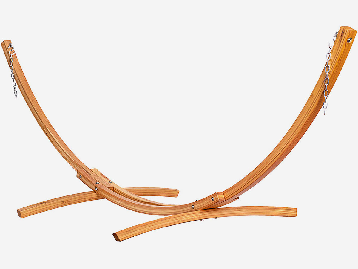Wooden hammock on a white background