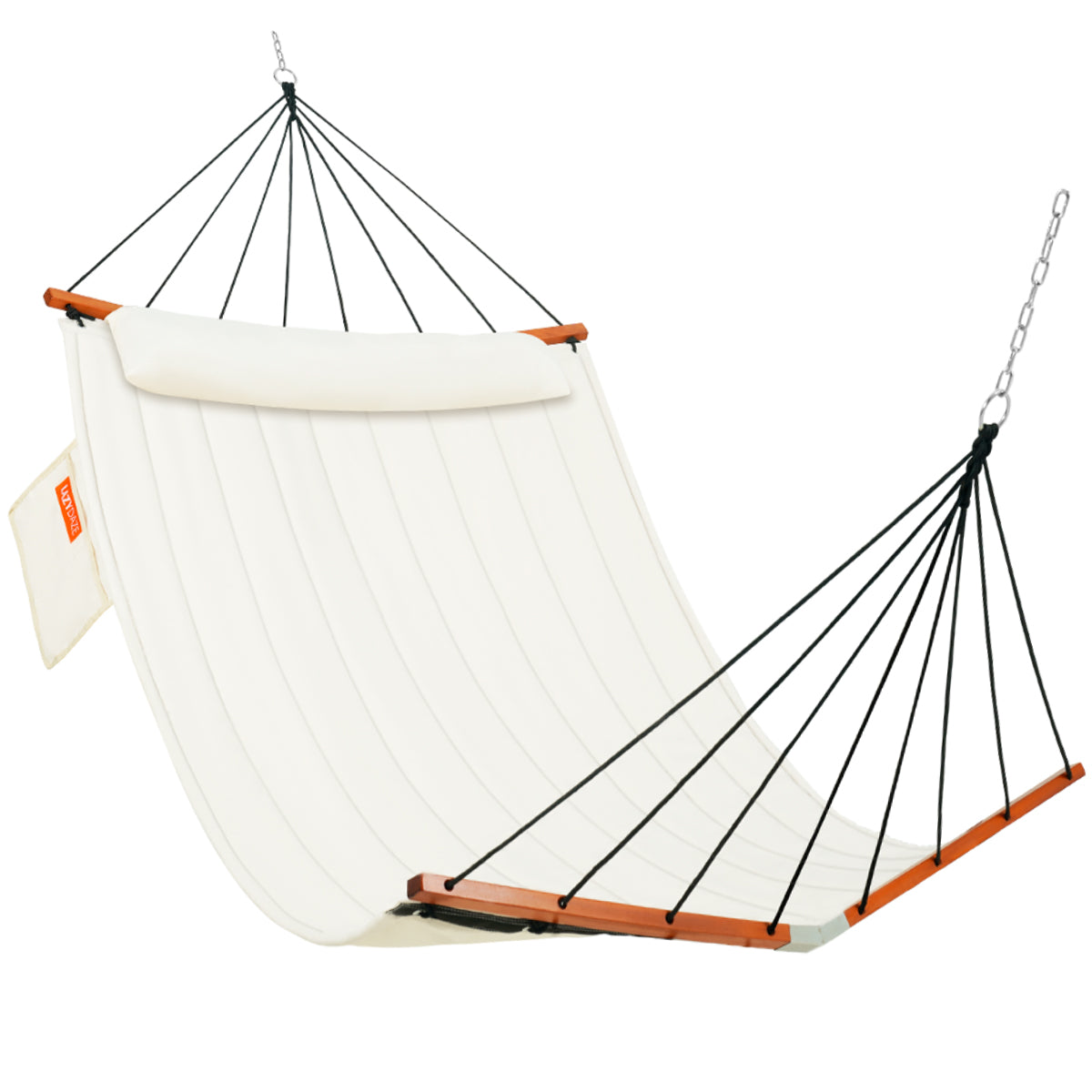 美品 LUCKZAK hammock スパイダーウェブ anoluck Double Quilted Hammock - 12 FT, V-Spreader Bar, 2 Person Portable
