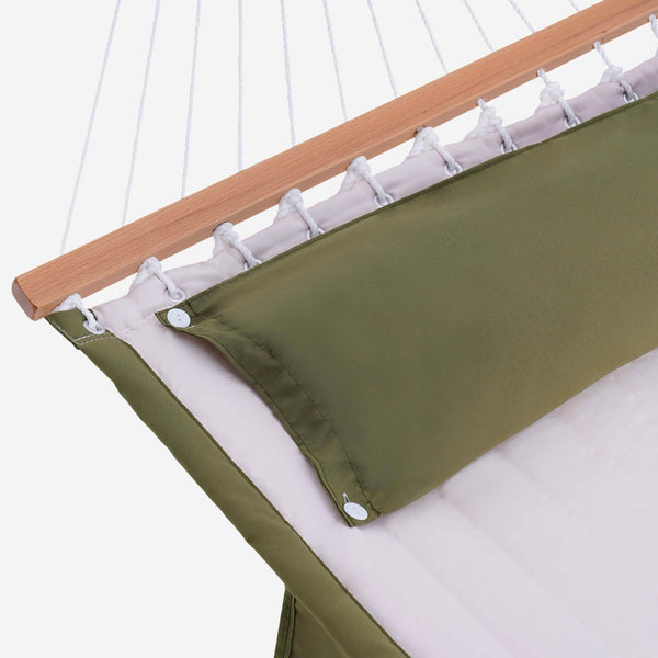 12 FT Stylish Color-Block Double Quilted Hammock with large pillow