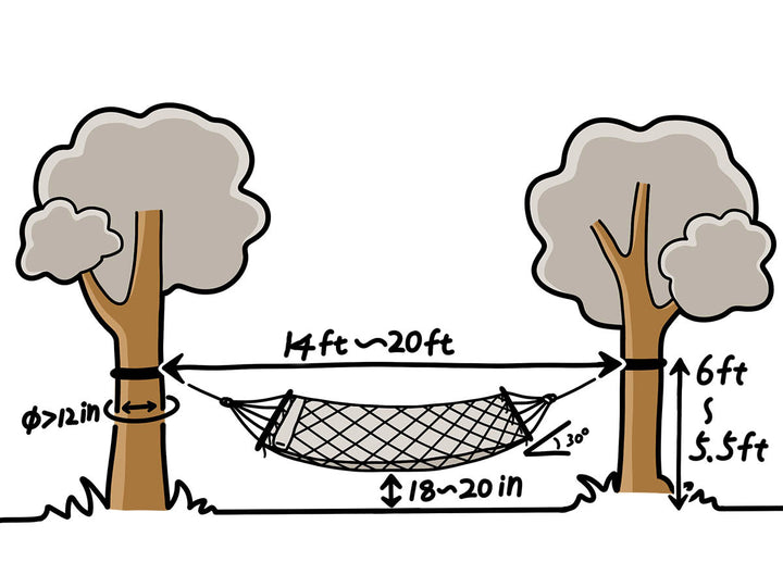 how to hang 13ft_rope_hammock on_trees