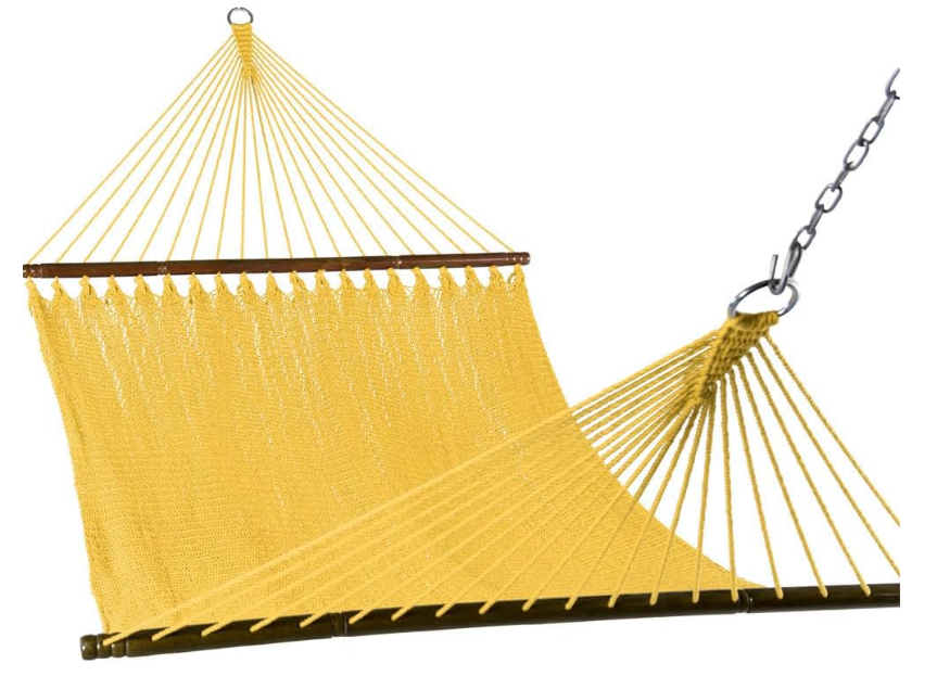 Double Caribbean Rope Hammock#color_yellow