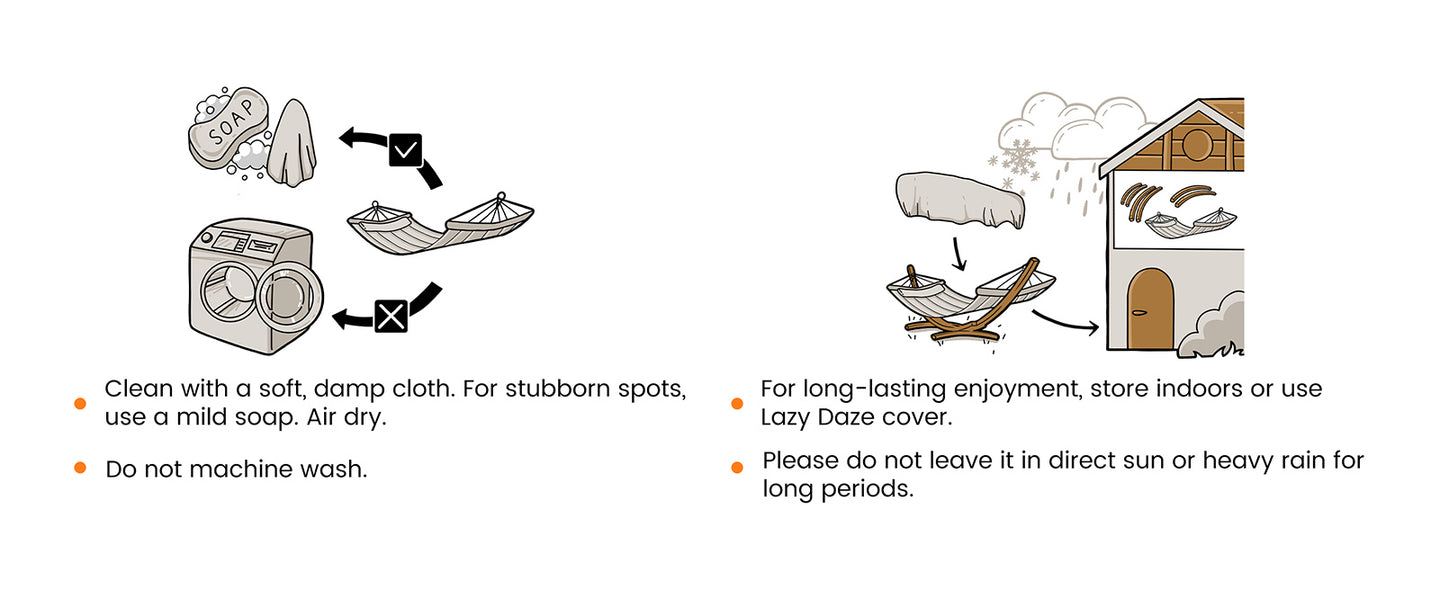 How to clean and maintance your Lazy Daze Curved Hammock