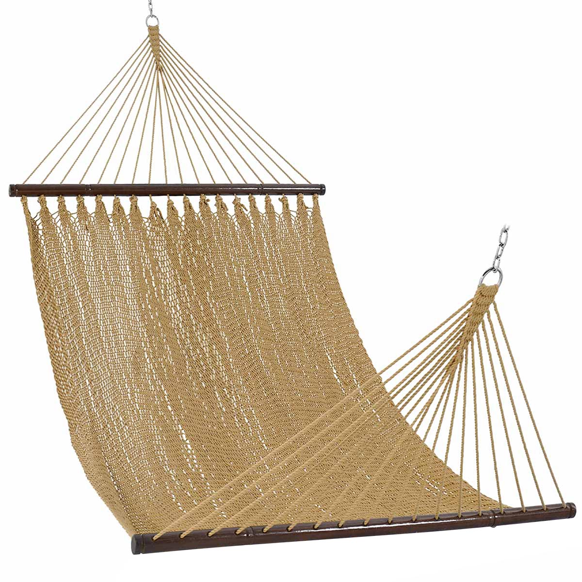 Caribbean Rope Hammock – 13FT Double Handwoven with Wood Spreaders