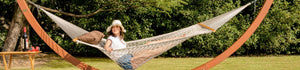 Cotton rope hammock pad and pillow combo
