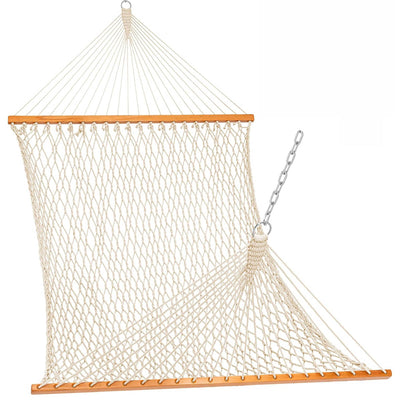 11 FT Traditional Cotton Rope Hammock.#color_cream