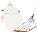 12FT_Quilted_Double_Hammock_with_V-Spreader_Bardisplayed on a clean white background.#color_cream