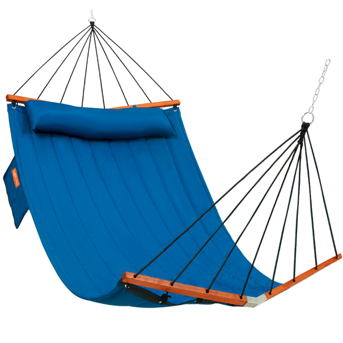 Double Quilted Hammock - 12 FT, Curved Spreader Bar, 2 Person