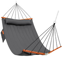 12FT_Quilted_Double_Hammock_with_V-Spreader_Bardisplayed on a clean white background.#color_gray
