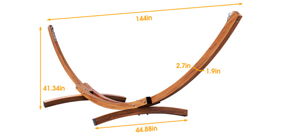 Black metal stand with dimensions labeled on a white background