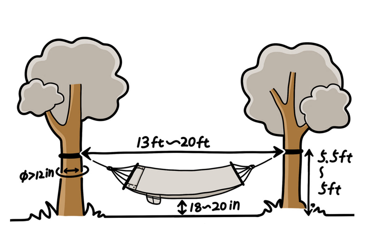 Lazy Daze 12_FT_Stylish_Color-Block_Double_Quilted_Hammock hanging on the trees