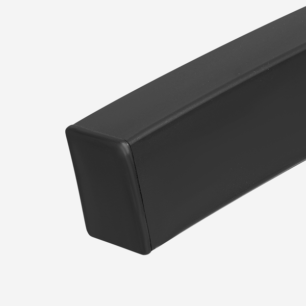 Black rectangular object on a white background