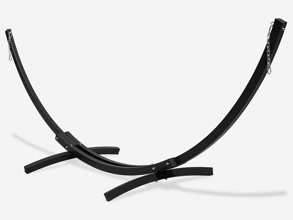 Black hammock stand on a white background