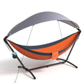the whole set of All-in-One_Portable_Hammock_orange on a white background.#color_orange
