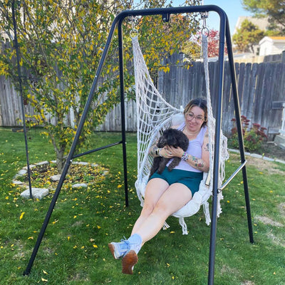 Swing Chair with Stand#color_white