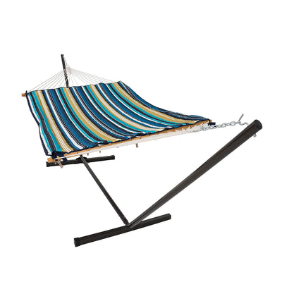 Cotton Rope Hammock, Stand, Pad and Pillow Combo#color_beach
