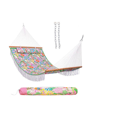 Large Double Reversible Quilted Hammock#color_floral