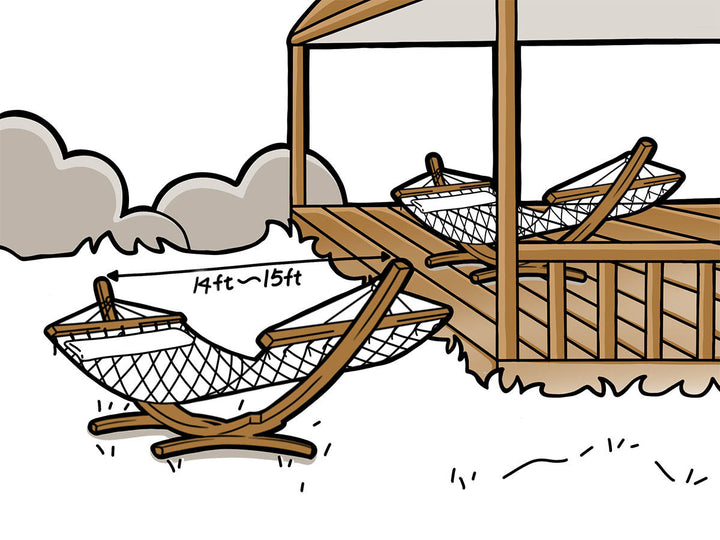 how to hang the 13ft rope hammock on stand