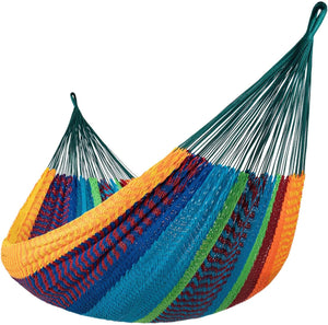 Lazy Daze new Mexican Mayan Family Hammock in multi color color on a plain white background.#color_multi-color