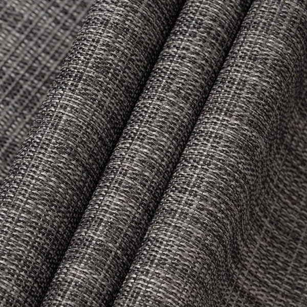 Close-up of textured gray fabric with a subtle pattern