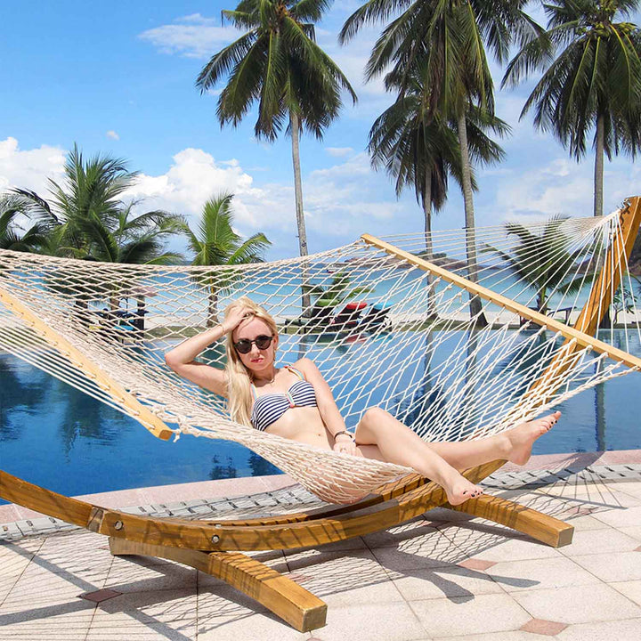 Lazy Daze Double Cotton Rope Hammock - Classic Outdoor Style