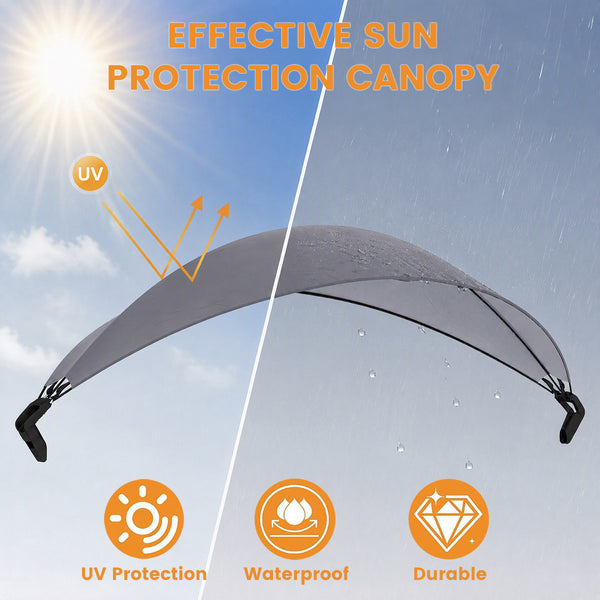 the canopy of All-in-One_Portable_Hammock_gray on white background.#color_gray