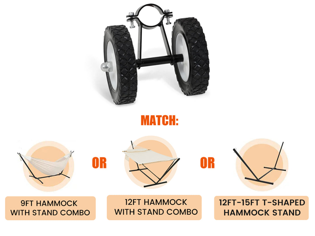 Outdoor Hammock Wheel Set, Smooth-Rolling 6 inch Heavy Duty