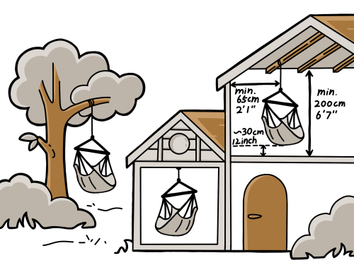 Hammock hanging dimensions image 1
