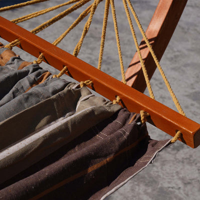 Lazy Daze hammock stand made with high-quality, durable hardwood.#color_brown