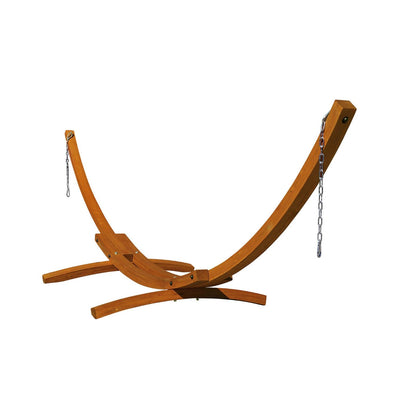 Lazy Daze 12 FT Hardwood Arc Hammock Stand for outdoor relaxation.#color_brown