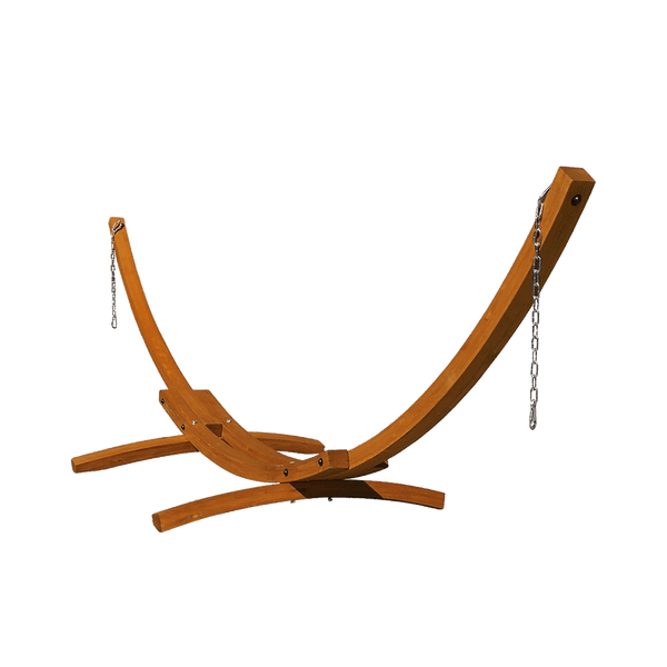 Lazy Daze 12-Foot Wood Arc Hammock Frame - Brown, Transparent Background. #color_brown