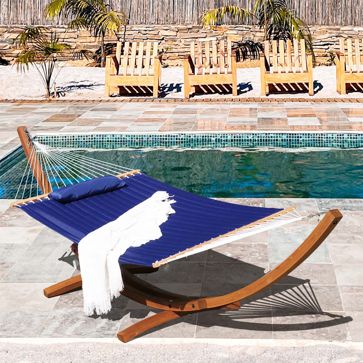 Lazy Daze hammock stand, the perfect addition to your backyard oasis.#color_brown