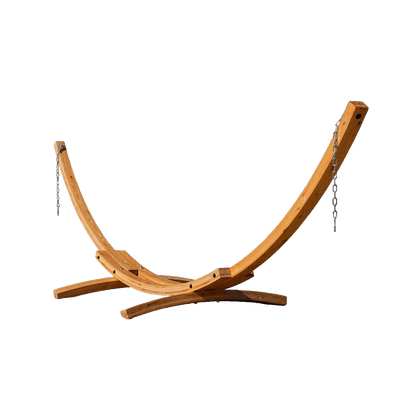 Lazy Daze 13FT Hardwood Arc Hammock Stand - Natural, Transparent Background. #color_natural