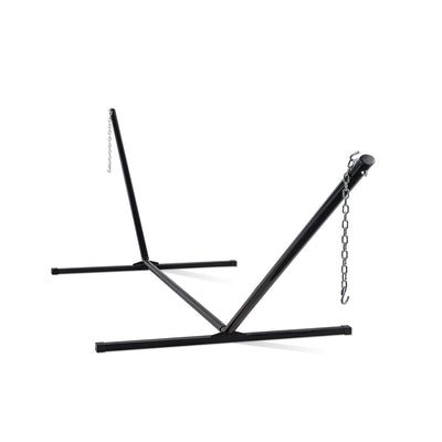 Lazy Daze 15 FT Steel Hammock Stand on white background.#color_black