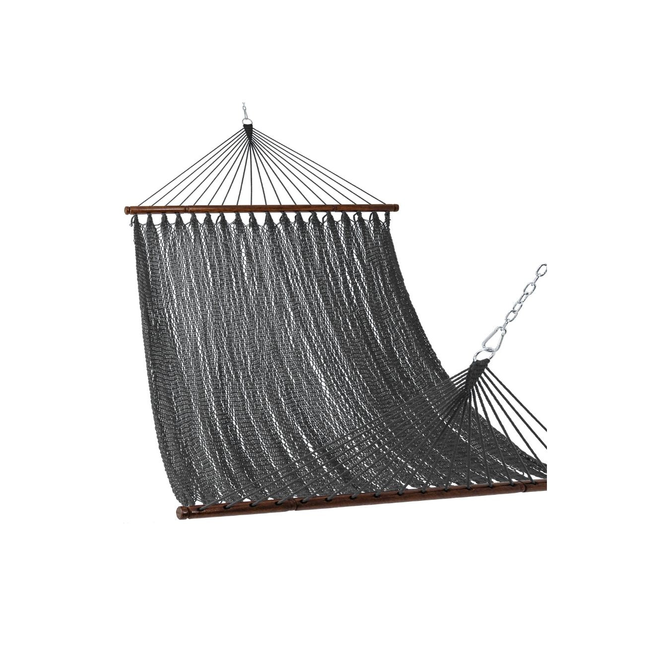 Lazy Daze Double Caribbean Rope Hammock in Gray on a white background #color_gray