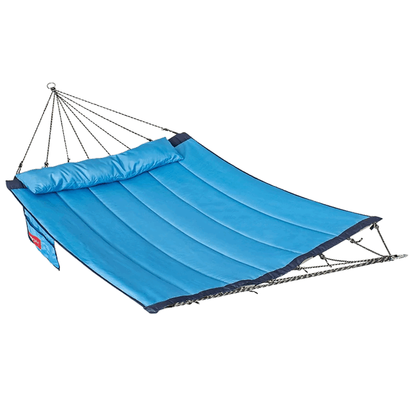 12FT Double Hammock with Curved Spreader Bar Blue