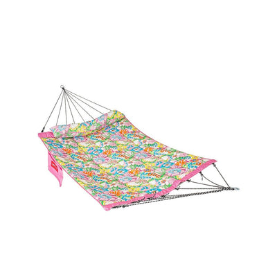 Lazy Daze Double Hammock with Curved Spreader Bar in Illy, displayed on a white background.#color_illy