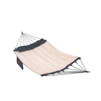 Lazy Daze Double Hammock with Curved Spreader Bar in khaki, shown on a white background.#color_khaki