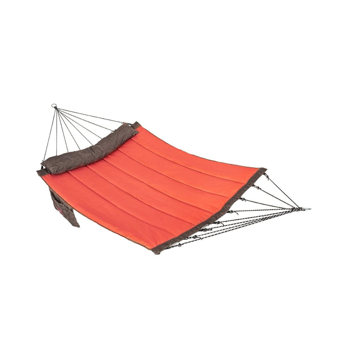 Lazy Daze Double Hammock with Curved Spreader Bar in red, displayed on a white background.#color_red