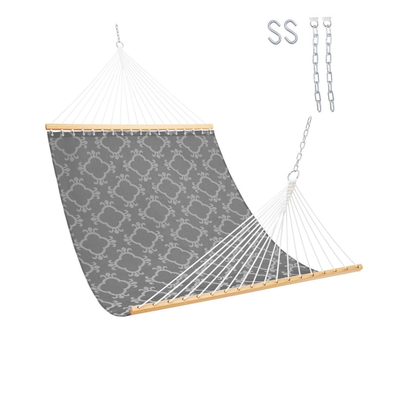 Lazy Daze Double Poolside Hammock in Four Leaf Clover on a white background.#color_four-leaf-clover