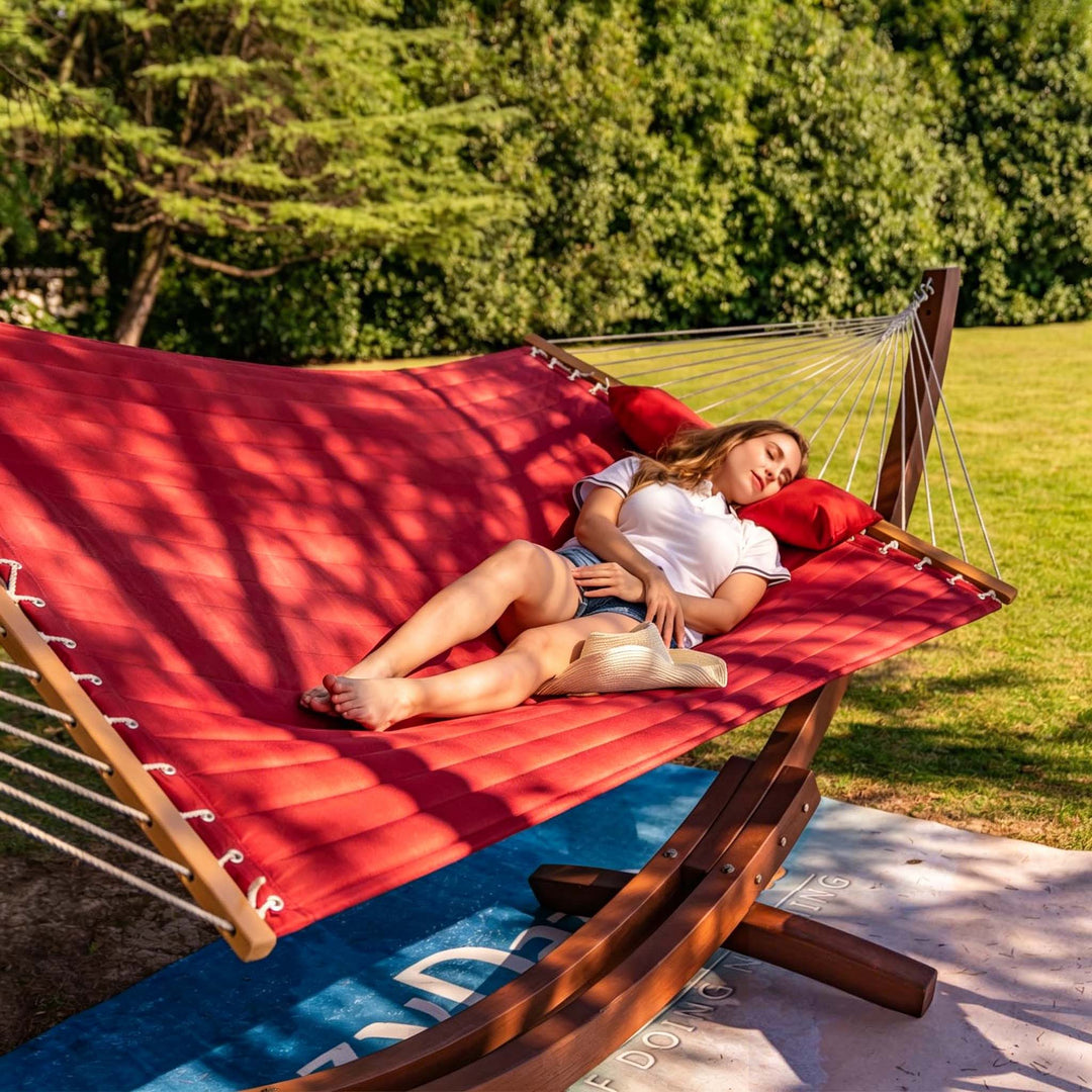 Double Quilted Hammock - 12 FT, Large Reversible Design for