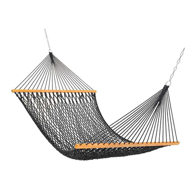 Lazy Daze Double Traditional Cotton Rope Hammock in Dark Grey, designed for relaxation.#color_dark-grey