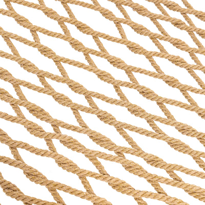 Durable ropes on Lazy Daze Double Traditional Cotton Rope Hammock in tan color.#color_tan