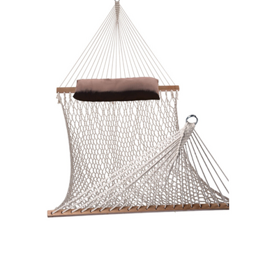 Lazy Daze Double Traditional Cotton Rope Hammock with Pillow, ideal for comfort and relaxation.#color_with-pillow