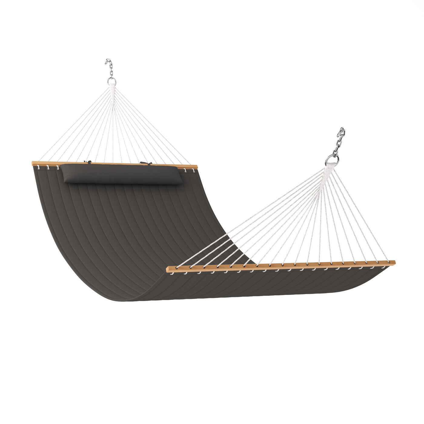 Lazy Daze large double quilted hammock in dark gray, displayed on a clean white background.#color_dark-gray