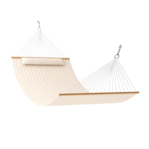 Lazy Daze Large Double Quilted Hammock, transparent background.#color_cream
