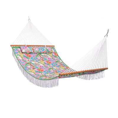 Lazy Daze large double reversible quilted hammock displayed on a clean white background.