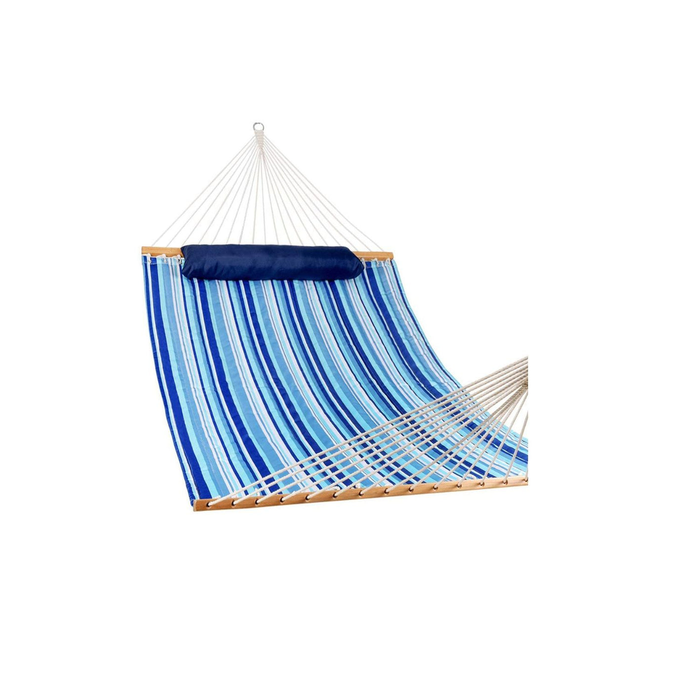 Lazy Daze Large Double Stripes Quilted Hammock, white background.