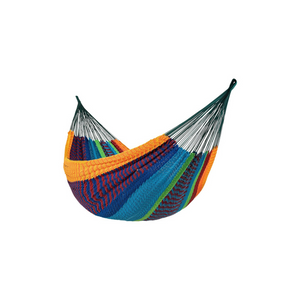 Lazy Daze Mexican Mayan Family Hammock in multi color color on a plain white background.#color_multi-color