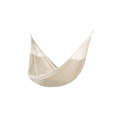 Lazy Daze Mayan Family Hammock in white color on a plain white background.#color_white