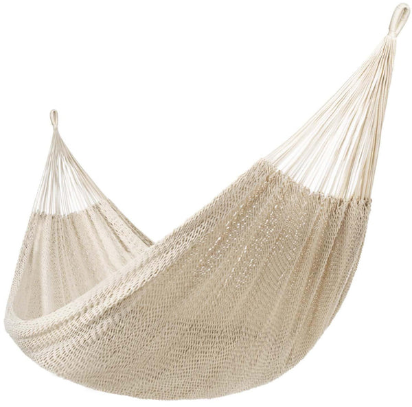 Lazy Daze Mayan Family Hammock in white color on a plain white background new.#color_white